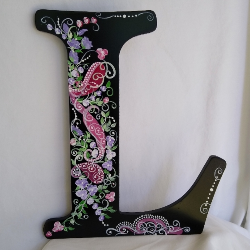 Hand painted wood letter